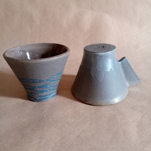 Coppia di tazzine mare e montagna in gres