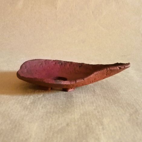 Lastra per kusamono/shitakusa in gres rosso con sfumature