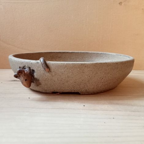 Vaso ovale con TOPINO a rilievo