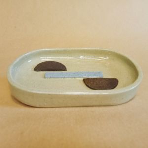 Portasapone in gres di colori diversi fatto a mano