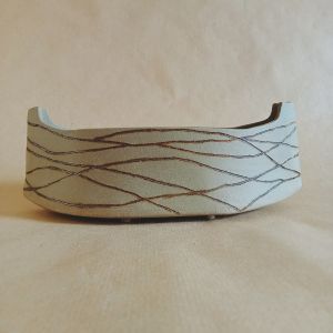 Vaso per ikebana, fiori freschi o secchi con decorazione smaltata