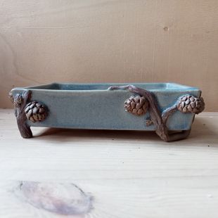 Vaso rettangolare azzurro LARICE