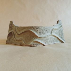 Vaso per ikebana, fiori freschi o secchi, centro tavola in gres non smaltato