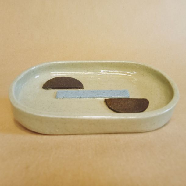 Portasapone in gres di colori diversi fatto a mano