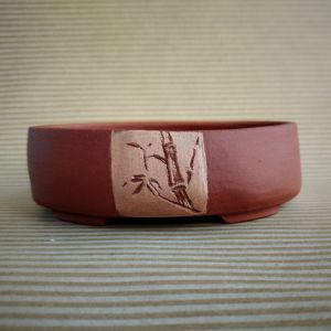 vaso mame ovale non smaltato e decorato