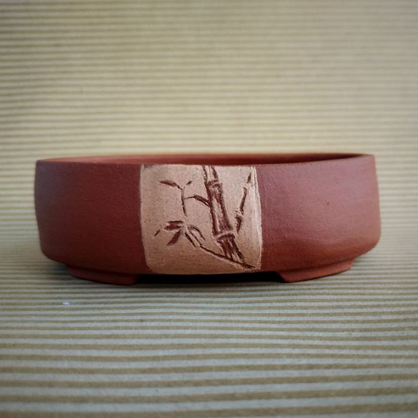 vaso mame ovale non smaltato e decorato