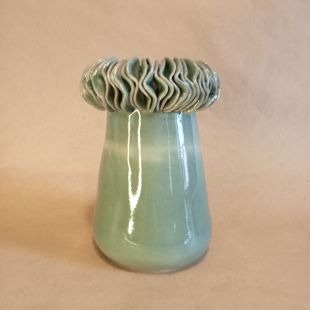 Vaso scultura per fiori o ikebana in gres smaltato